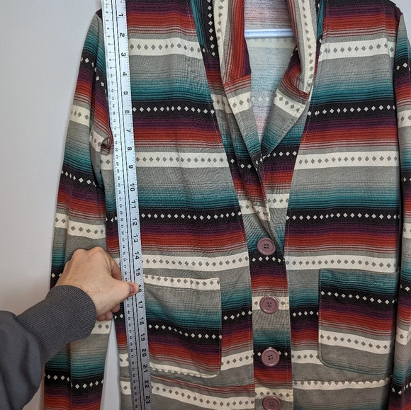 Truly Madly Deeply Aztec Western Button Down Cardigan Style Sweater Women Small - Picture 8 of 8
